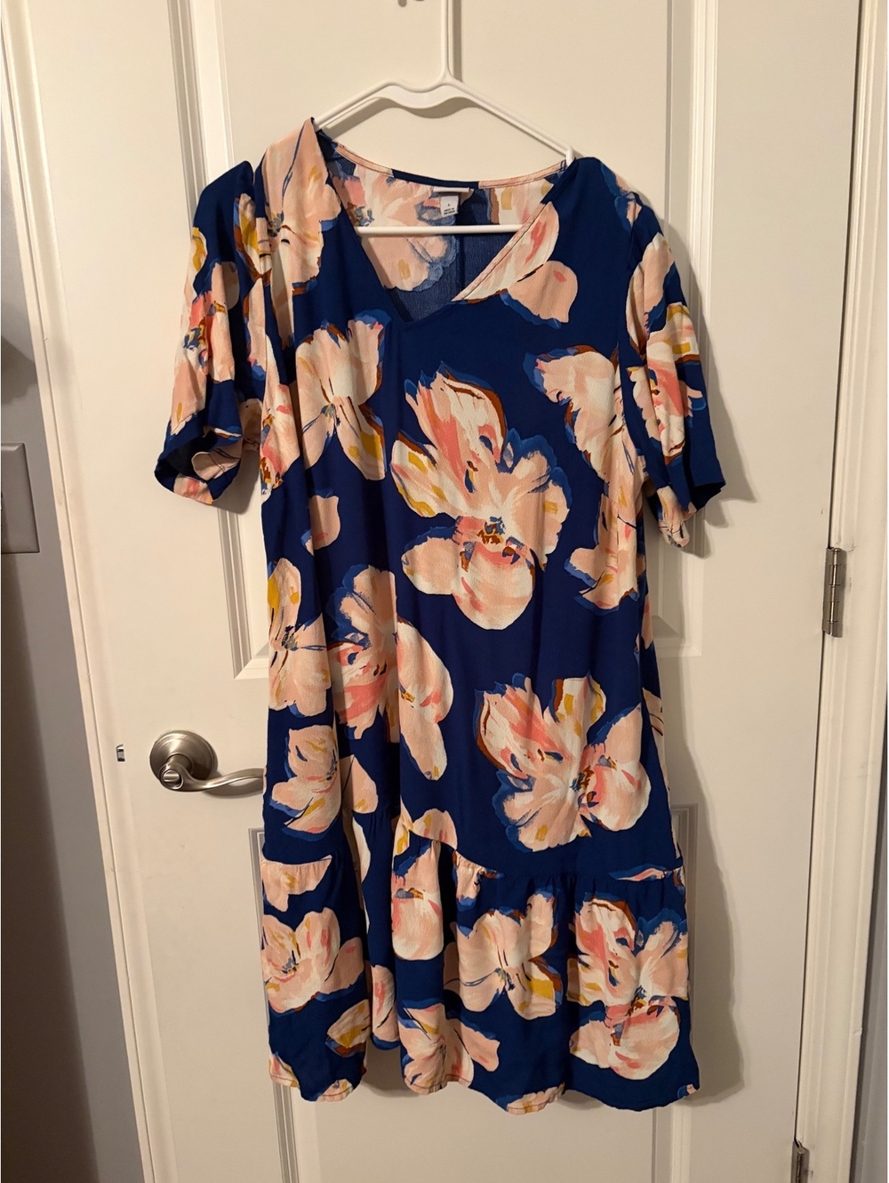 A New Day Blue Floral Print Dress Size Large
